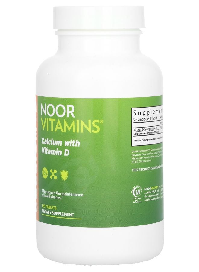 Noor Vitamins Calcium with Vitamin D 120 Tablets - Image 2