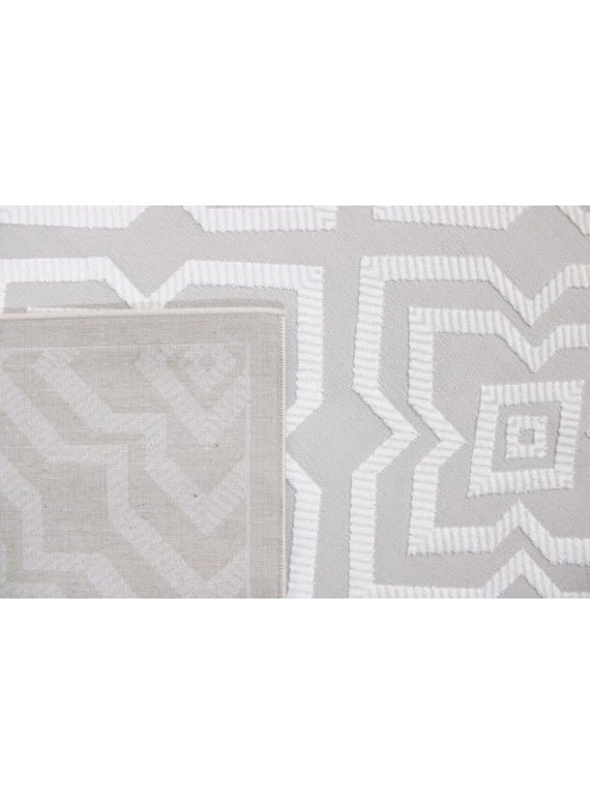 HANDPICKED FURNITURE Ultra Soft Area Carpets For Bed Room Living Room And Dining Room Anti-Slip Floor Carpets Easy To Clean 200 X 300 Cm 66 X 98 Ft - Cream - Image 5