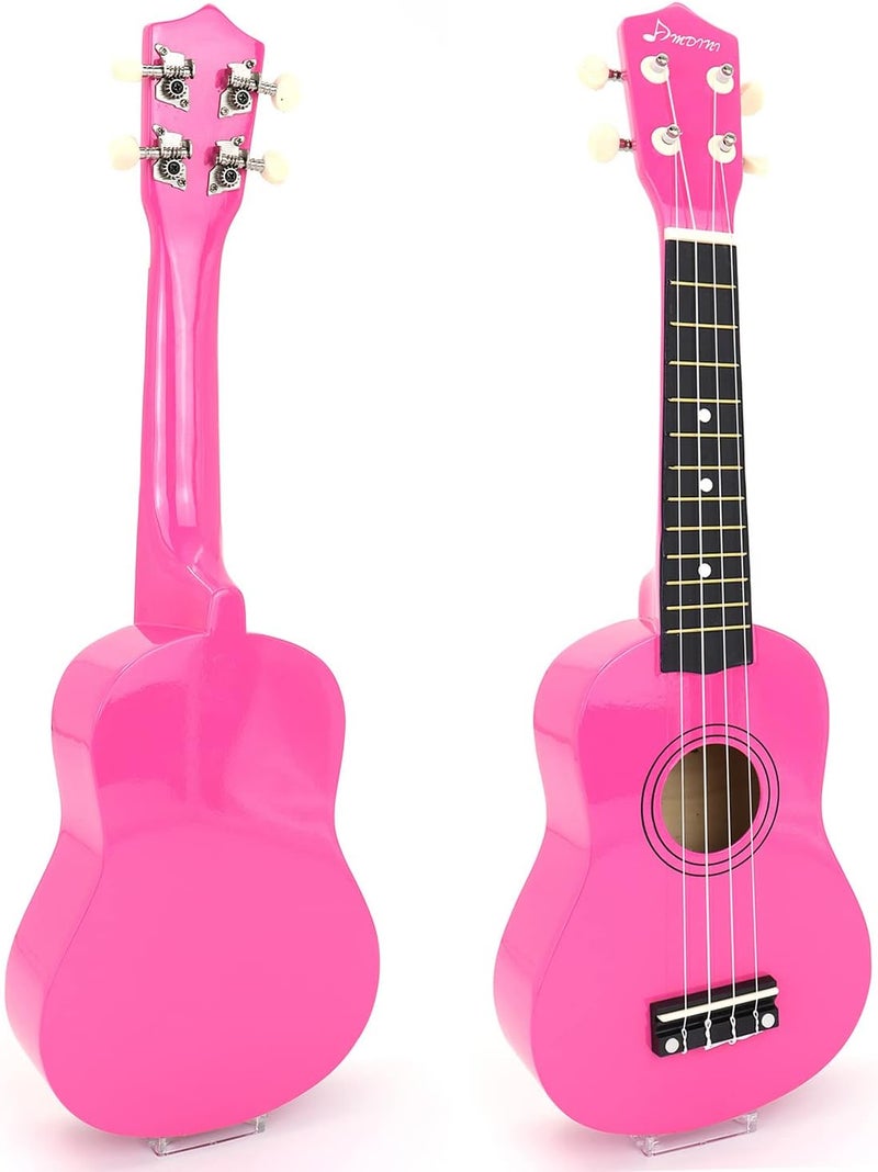 Amdini 21 Inch Ukulele for Beginners Basswood Soprano Ukelele Kit for Kids Adult Student Starter Mini Guitar Ukalelee Pack Bundle with Book Gig Bag Tuner Strap Picks Nylon Strings (Rose) - Image 3