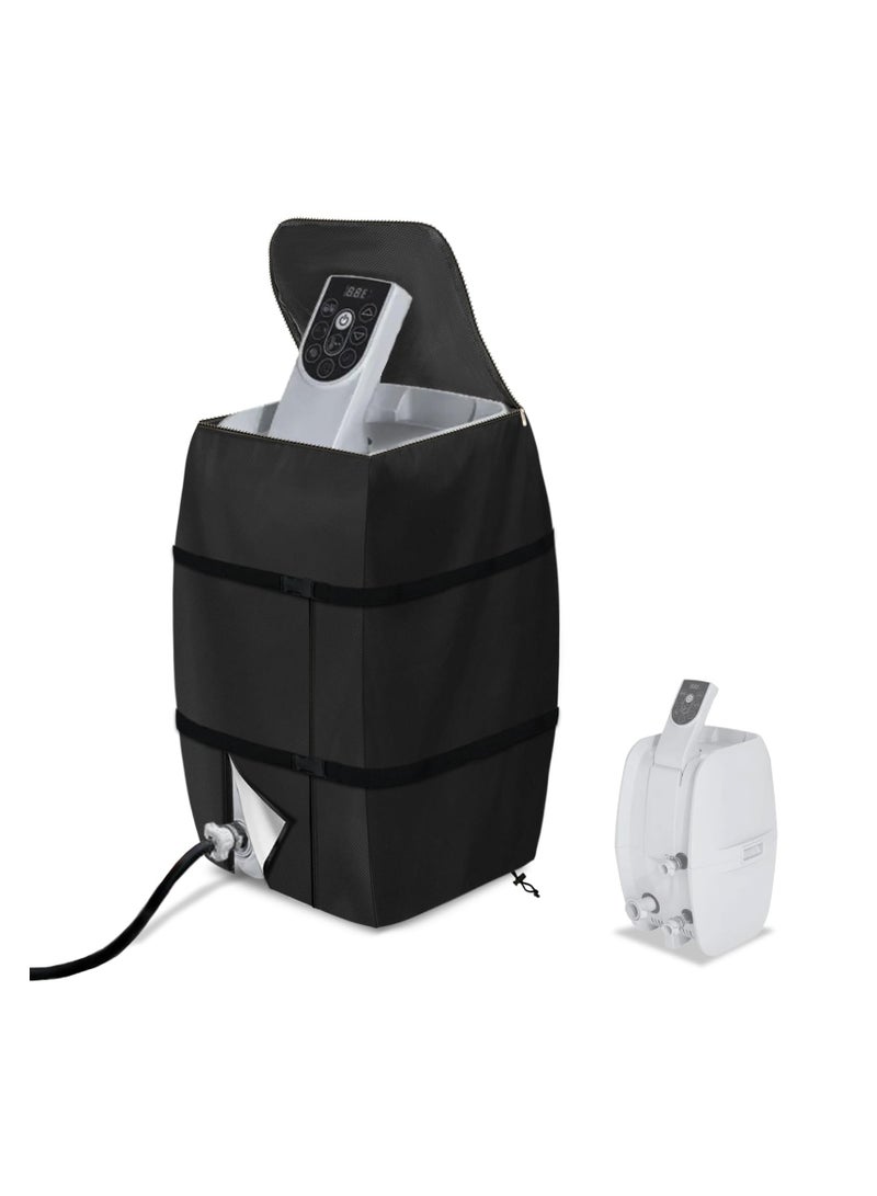 Hot Tub Spa Heater Pump Cover, Waterproof Hot Tub Insulated Pump Cover with Zipper Opening, for Most Inflatable Hot Tub Spa Heater Pump on Market, for Multiple Brands (Black,Square) - Image 1