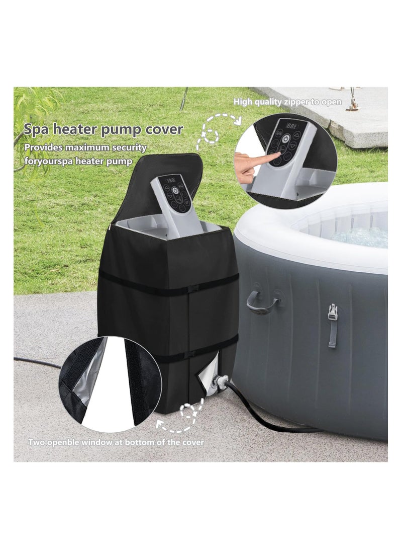 Hot Tub Spa Heater Pump Cover, Waterproof Hot Tub Insulated Pump Cover with Zipper Opening, for Most Inflatable Hot Tub Spa Heater Pump on Market, for Multiple Brands (Black,Square) - Image 5