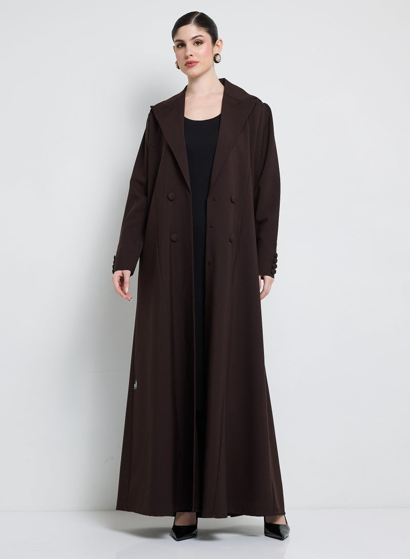 Rosette Abaya Elegant Blazer Abaya with Button Detail - Image 2