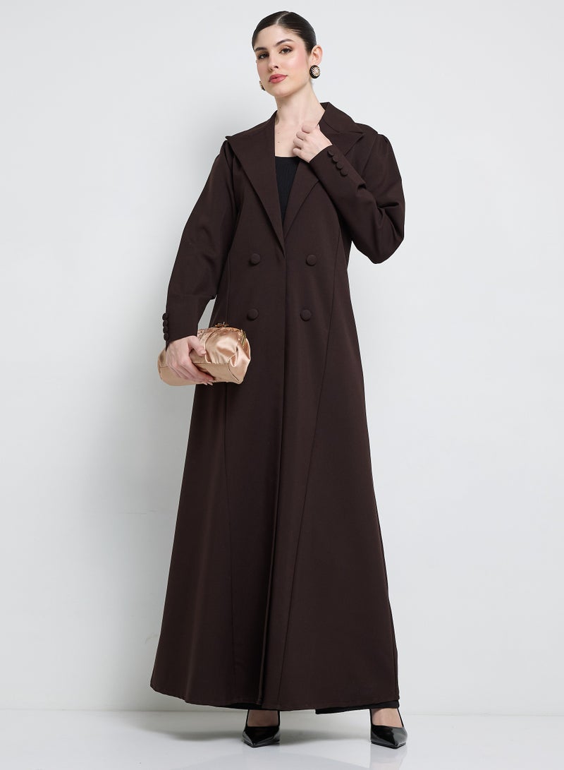 Rosette Abaya Elegant Blazer Abaya with Button Detail - Image 1