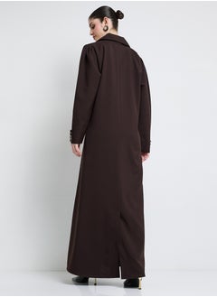 Rosette Abaya Elegant Blazer Abaya with Button Detail  - Image 3