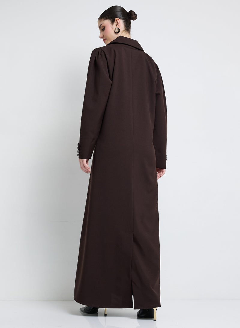 Rosette Abaya Elegant Blazer Abaya with Button Detail - Image 3