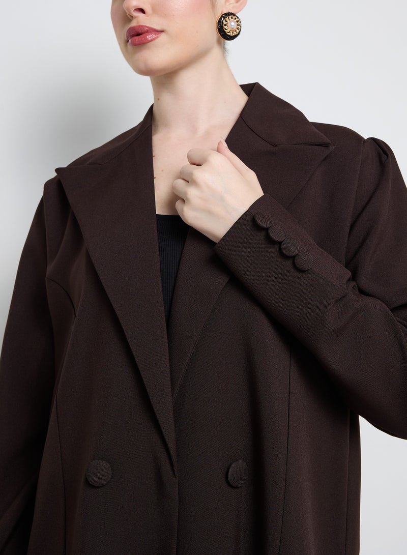 Rosette Abaya Elegant Blazer Abaya with Button Detail - Image 5