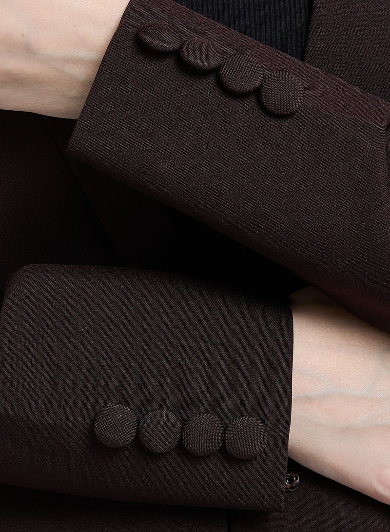 Rosette Abaya Elegant Blazer Abaya with Button Detail - Image 4