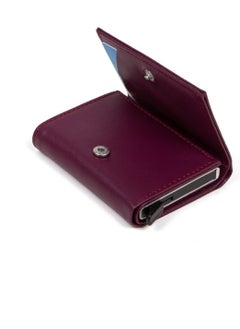 Adelina Bags Purple Nova Leather Mechanism Automatic Slide Card Holder Wallet (7CMX10CM)  - Image 5