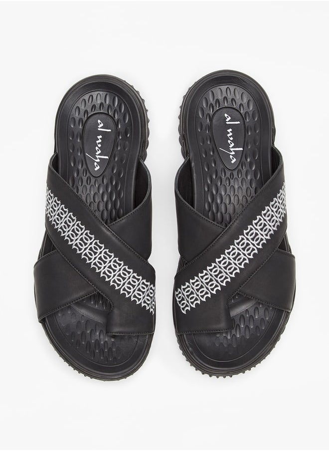 Al Waha Textured Slip-On Arabic Sandals  - Image 2