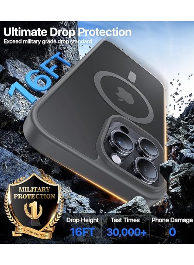 Magnetic for iPhone 16 Pro Max Case, [Compatible with MagSafe][Military-Grade Drop Protection][Anti-Yellow] Shockproof Protective Translucent Matte Cover for iPhone 16 Pro Max Phone Case,Gray - Image 5