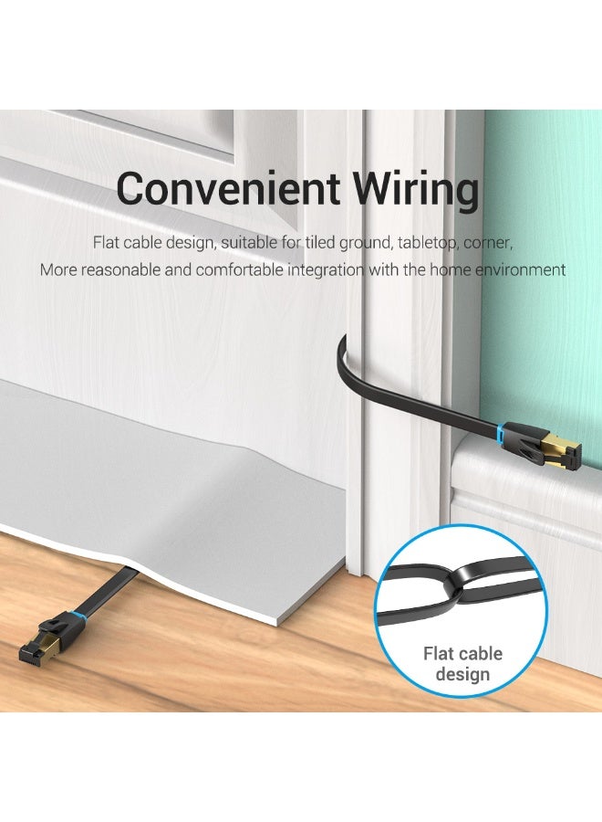 VENTION Flat Cat.8 Patch Cable 0.5M Black Model # IKCBD - Image 5