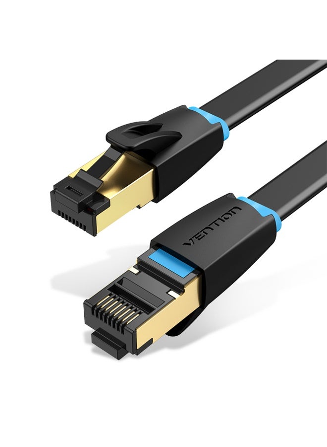VENTION Flat Cat.8 Patch Cable 0.5M Black Model # IKCBD - Image 1