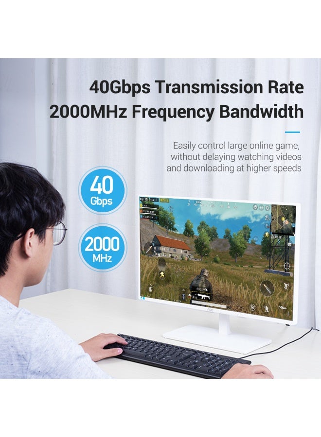 VENTION Flat Cat.8 Patch Cable 0.5M Black Model # IKCBD - Image 4