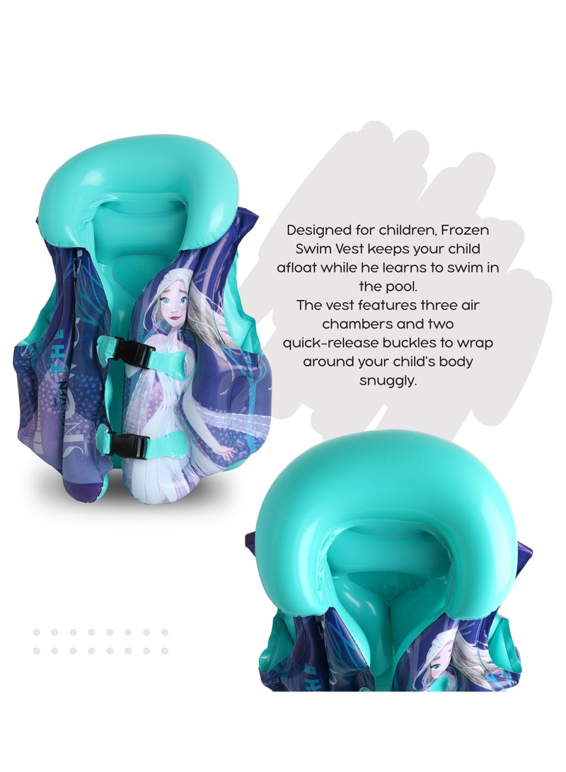 MARVEL سترة سباحة ديزني فروزن، سترة حياة خفيفة الوزن من خفر السواحل للأطفال، دعم للرقبة، قابلة للتعديل بالكامل مع مشبك سريع الفتح، 3 - 8 سنوات (منتج رسمي من ديزني) - Image 3