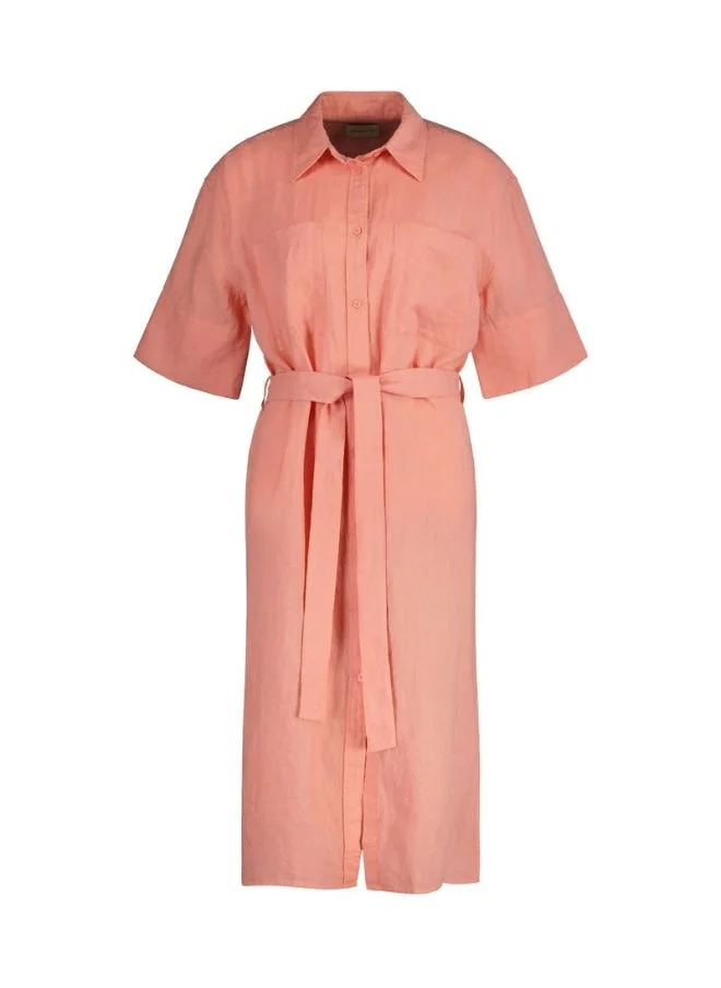 GANT Gant Linen Short Sleeve Shirt Dress