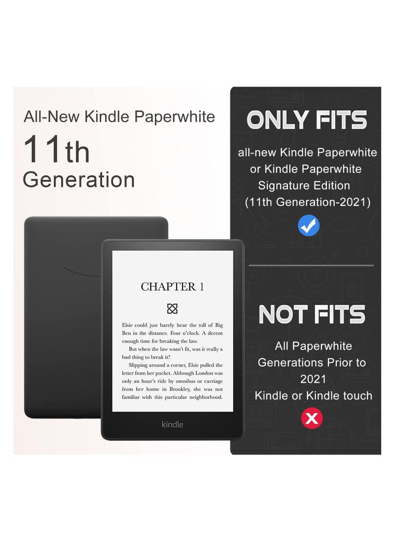 Kindle Paperwhite Durable PU Leather Cover (5th Generation-2021) - Green