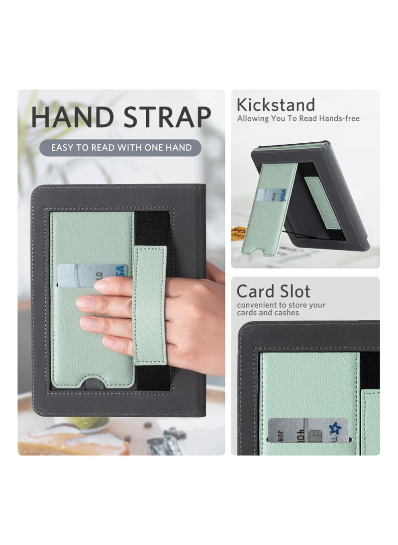 Kindle Paperwhite Durable PU Leather Cover (5th Generation-2021) - Green
