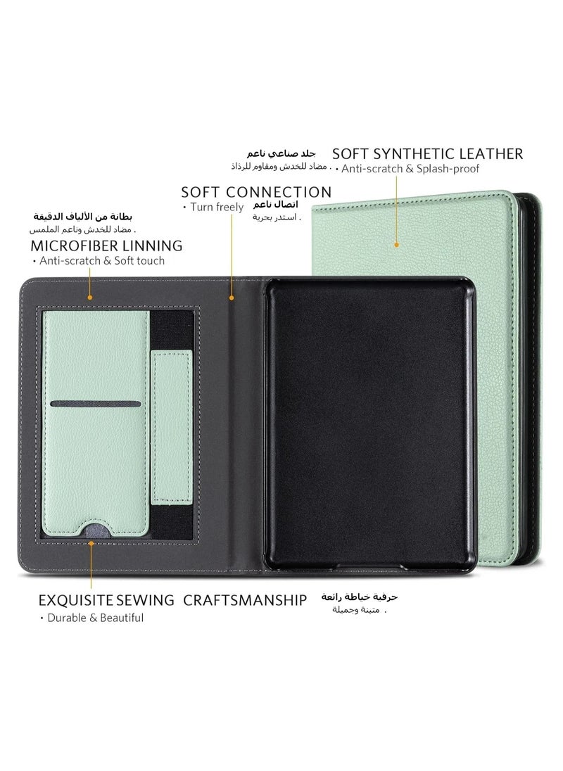 Kindle Paperwhite Durable PU Leather Cover (5th Generation-2021) - Green