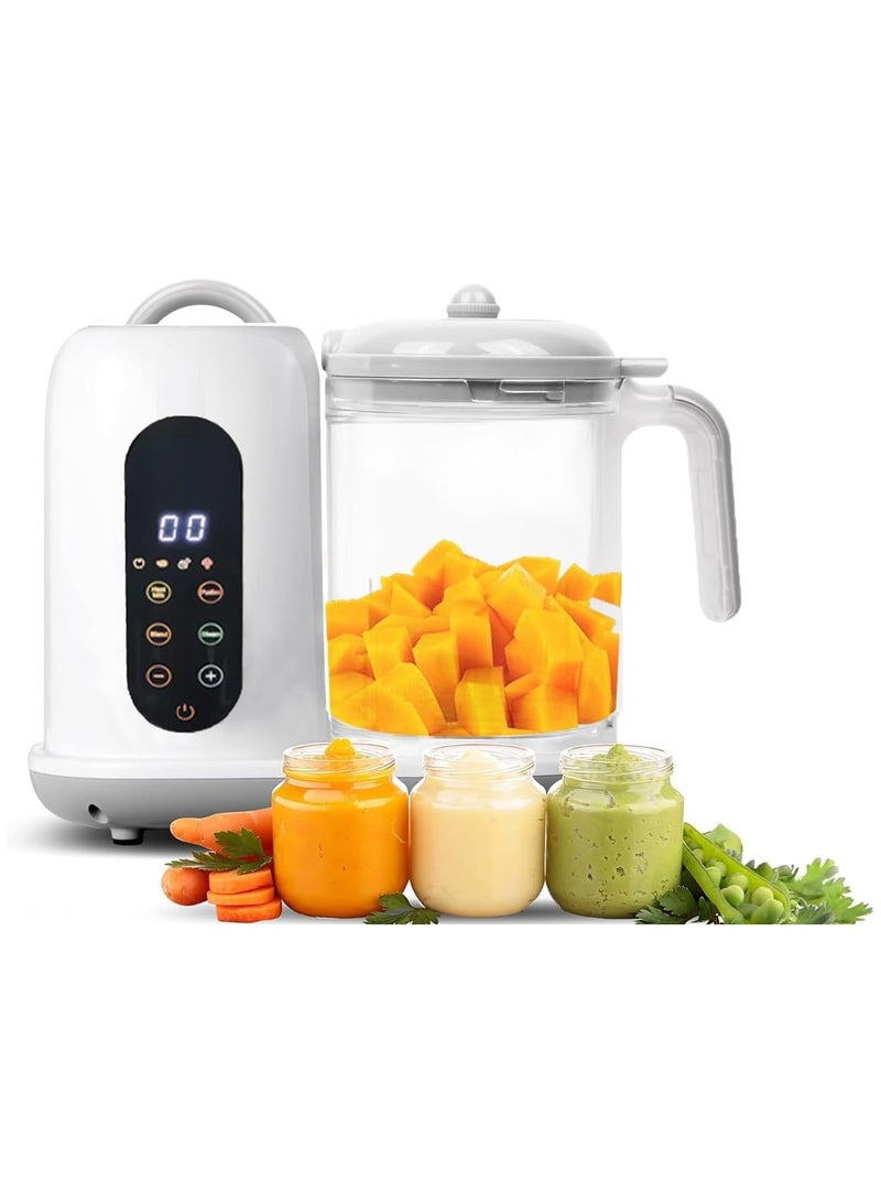 NNEWVANTE صانع طعام الأطفال، موزع طعام الأطفال، جهاز رغوة الحليب الكهربائي، جهاز رغوة الحليب والبخار، الخلاط والبخار وصانع البوريه مع الطهي التلقائي، صانع بوريه 5 في 1 يجمع بين التنظيف التلقائي، التسخين، البخار، البخار والخلط - Image 1