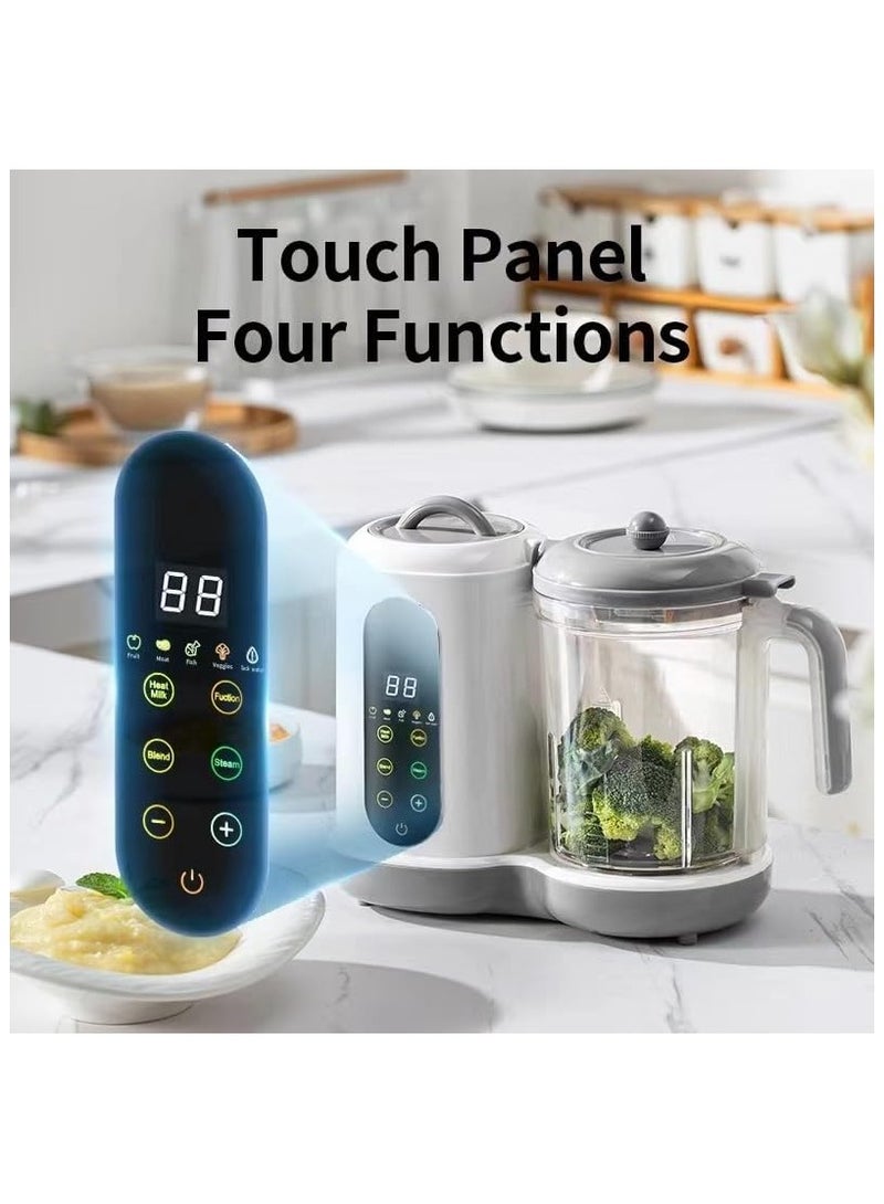 NNEWVANTE صانع طعام الأطفال، موزع طعام الأطفال، جهاز رغوة الحليب الكهربائي، جهاز رغوة الحليب والبخار، الخلاط والبخار وصانع البوريه مع الطهي التلقائي، صانع بوريه 5 في 1 يجمع بين التنظيف التلقائي، التسخين، البخار، البخار والخلط - Image 3