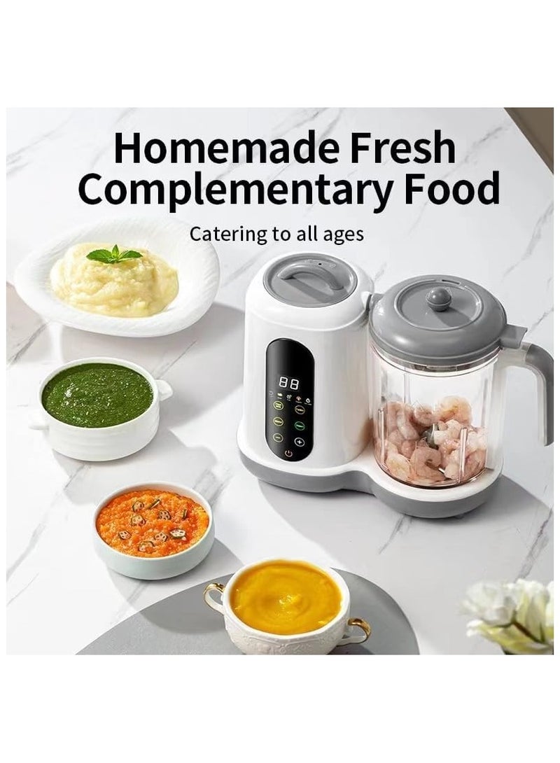 NNEWVANTE صانع طعام الأطفال، موزع طعام الأطفال، جهاز رغوة الحليب الكهربائي، جهاز رغوة الحليب والبخار، الخلاط والبخار وصانع البوريه مع الطهي التلقائي، صانع بوريه 5 في 1 يجمع بين التنظيف التلقائي، التسخين، البخار، البخار والخلط - Image 4