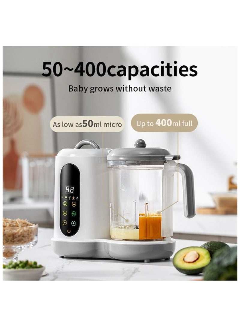 NNEWVANTE صانع طعام الأطفال، موزع طعام الأطفال، جهاز رغوة الحليب الكهربائي، جهاز رغوة الحليب والبخار، الخلاط والبخار وصانع البوريه مع الطهي التلقائي، صانع بوريه 5 في 1 يجمع بين التنظيف التلقائي، التسخين، البخار، البخار والخلط - Image 5
