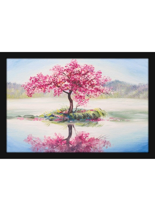 Mad Masters Tree Scenery Painting Aesthetic Hanging Photo Frame Decorative Item Home Decoration and Wall Decor for Living Room and Bedroom (MM 1454, 12x18 Inch, Paper, With Plexi Glass) - Image 1