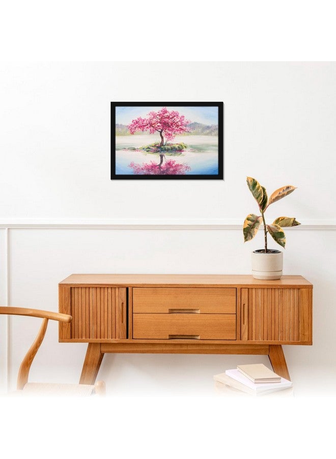 Mad Masters Tree Scenery Painting Aesthetic Hanging Photo Frame Decorative Item Home Decoration and Wall Decor for Living Room and Bedroom (MM 1454, 12x18 Inch, Paper, With Plexi Glass) - Image 4