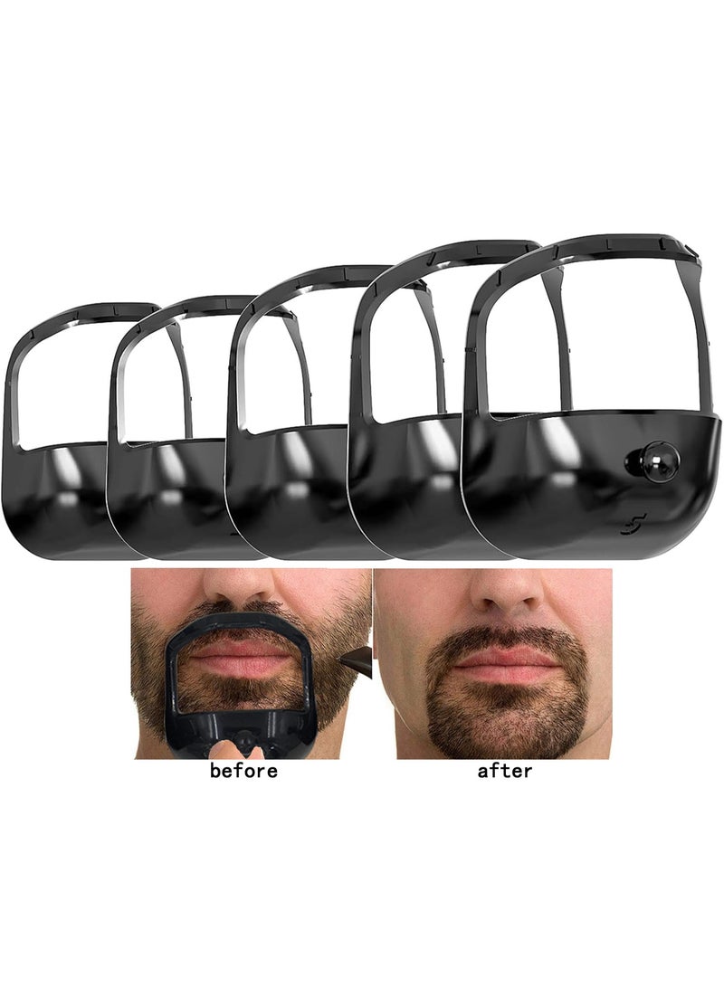 مجموعة من 5 قطع أدوات تشكيل وتحديد اللحية للرجال قالب تشذيب اللحية مناسب للسكسوكة والشارب - Image 1