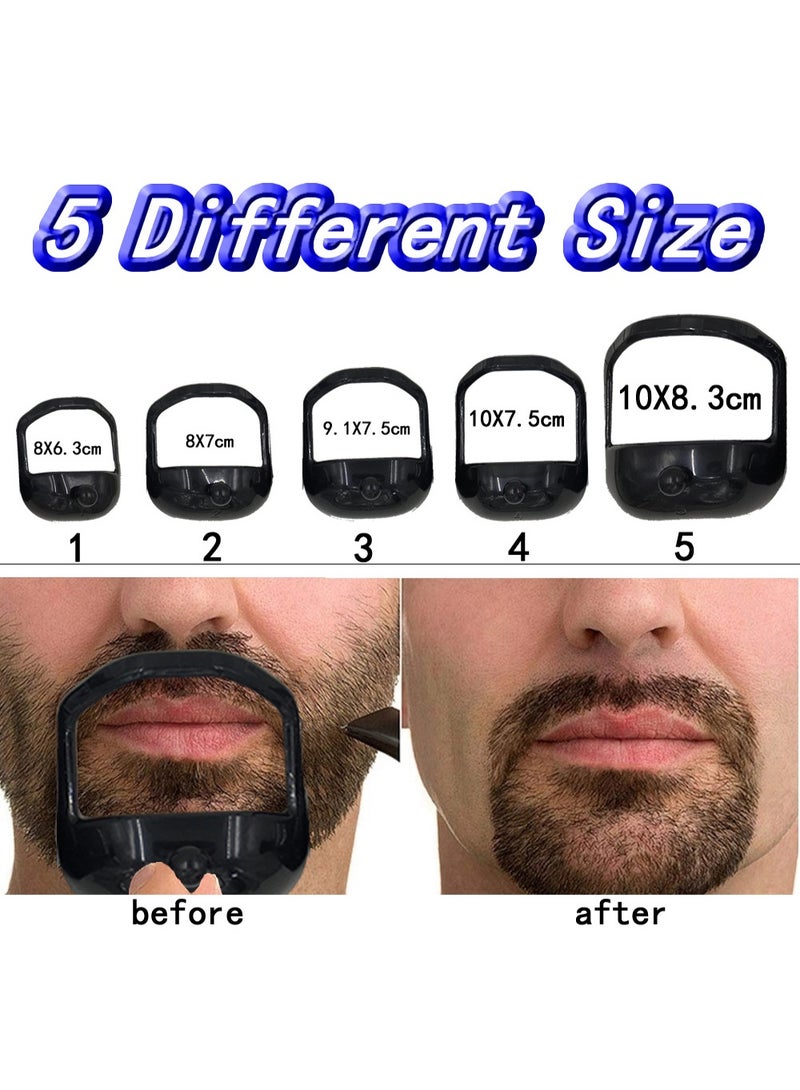 مجموعة من 5 قطع أدوات تشكيل وتحديد اللحية للرجال قالب تشذيب اللحية مناسب للسكسوكة والشارب - Image 2
