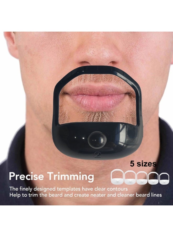 مجموعة من 5 قطع أدوات تشكيل وتحديد اللحية للرجال قالب تشذيب اللحية مناسب للسكسوكة والشارب - Image 3