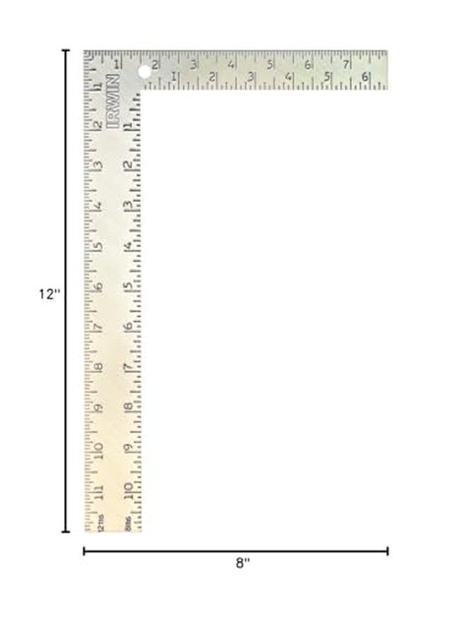 إيروين مربع نجار من IRWIN Tools، فولاذ، 8 بوصة × 12 بوصة (1794462)، فضي - Image 2