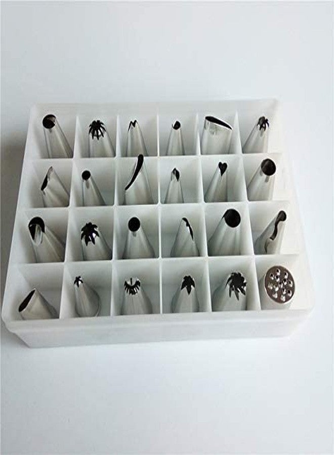 CHOCO DECOR 24 Pcs Various Sizes Stainless Steel Bakery Piping Nozzles Set - Image 1