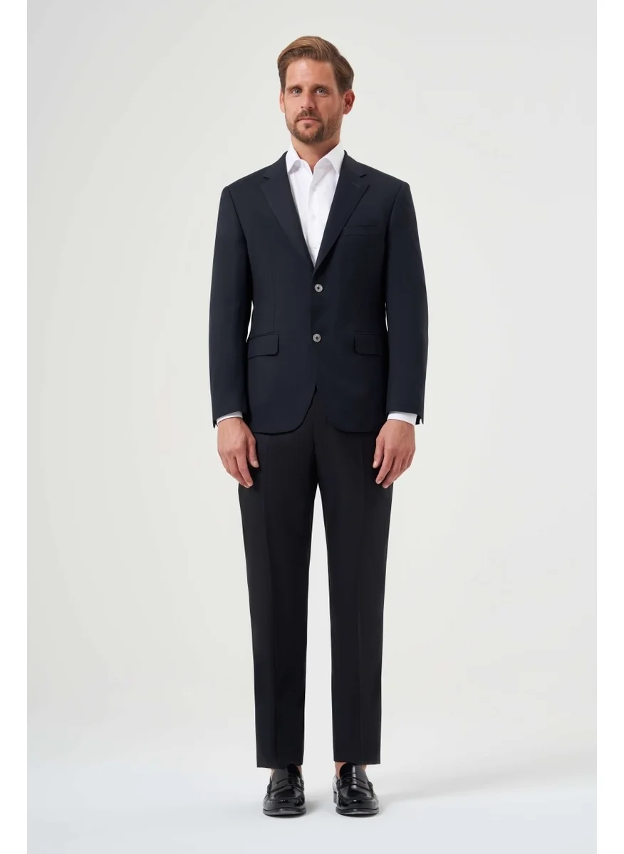 Bisse Men's Regular Fit Mono Collar 6 Drop Suit Navy Blue PTK23Y23100_D39