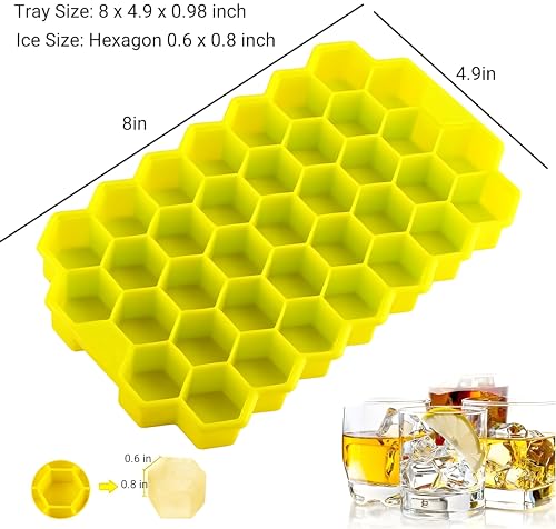 Homeor Silicone Honeycomb Ice Cube Tray for Freezer 37 Cavity Ice Cube Mould Flexible Tray for Freezer, Chocolate Cake Maker, Ice Trays for Chilled Drinks, Assorted, 1 Piece - Image 5