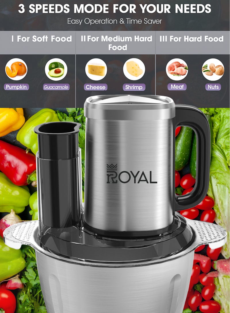 Royal Multipurpose Chopper, 3L Large Capacity, 400W, 3 Speed Levels - Image 2