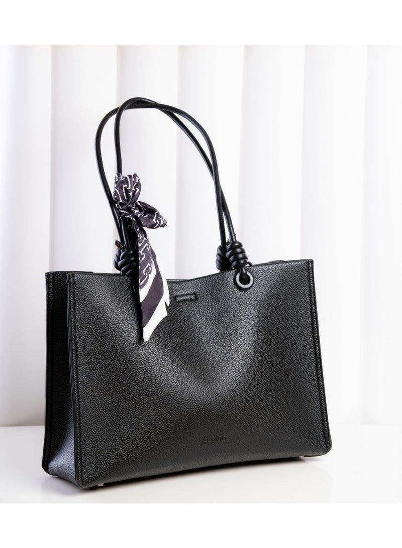 حقيبة حريمى من الجلد الطبيعى من  لون اسود - Image 3