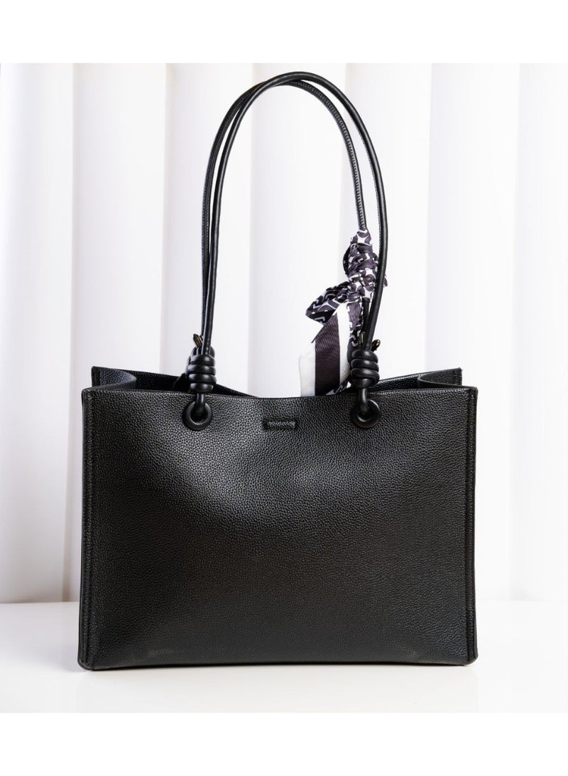 حقيبة حريمى من الجلد الطبيعى من  لون اسود - Image 4