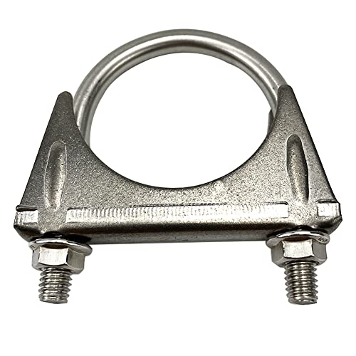 eLifecenter Heavy Duty 2.25" Exhaust U-Bolt Clamp 2 1/4 Inch Stainless Exhaust Clamp - Image 1