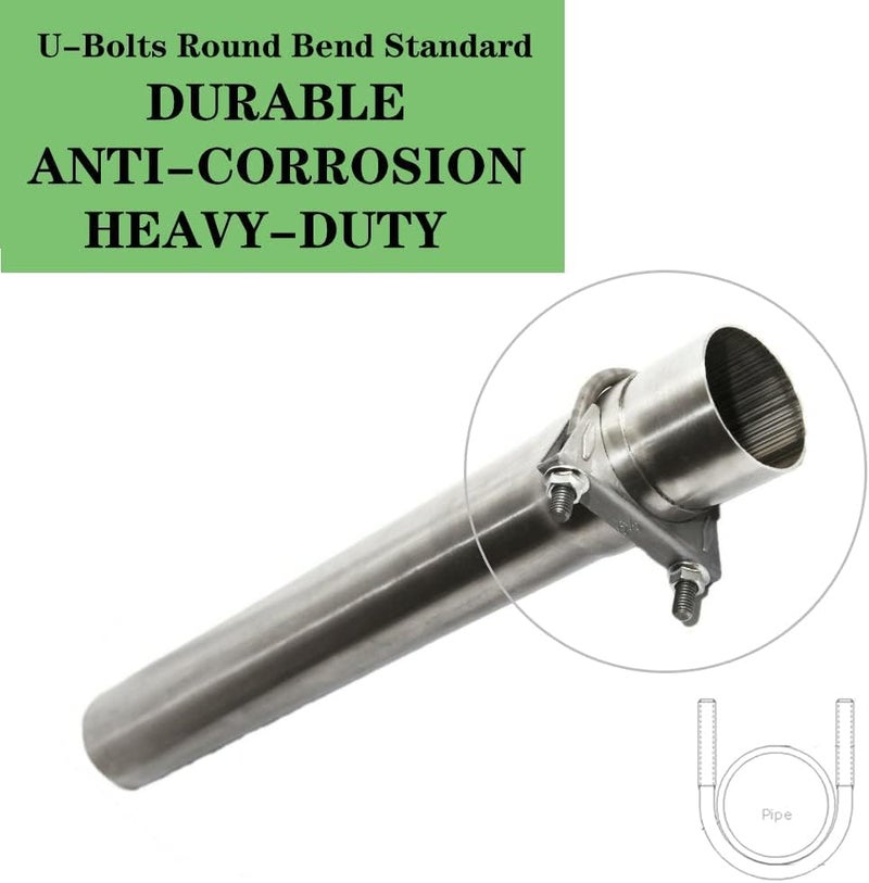 eLifecenter Heavy Duty 2.25" Exhaust U-Bolt Clamp 2 1/4 Inch Stainless Exhaust Clamp - Image 5