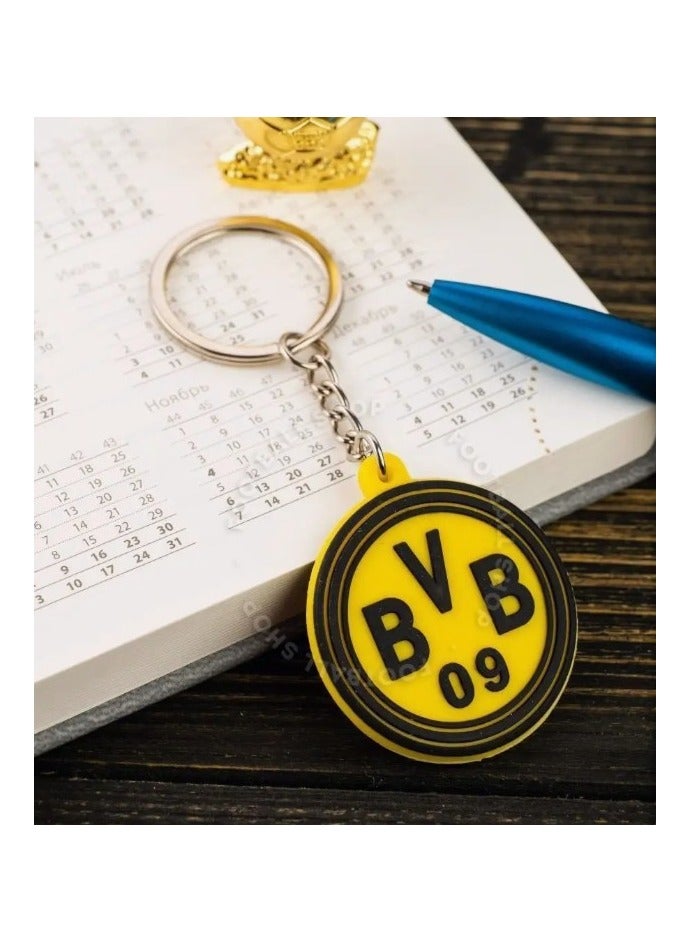 MARIO DRAFTS Borussia Dortmund BVB 09 Football Club Logo Keychain, Yellow and Black - Image 1
