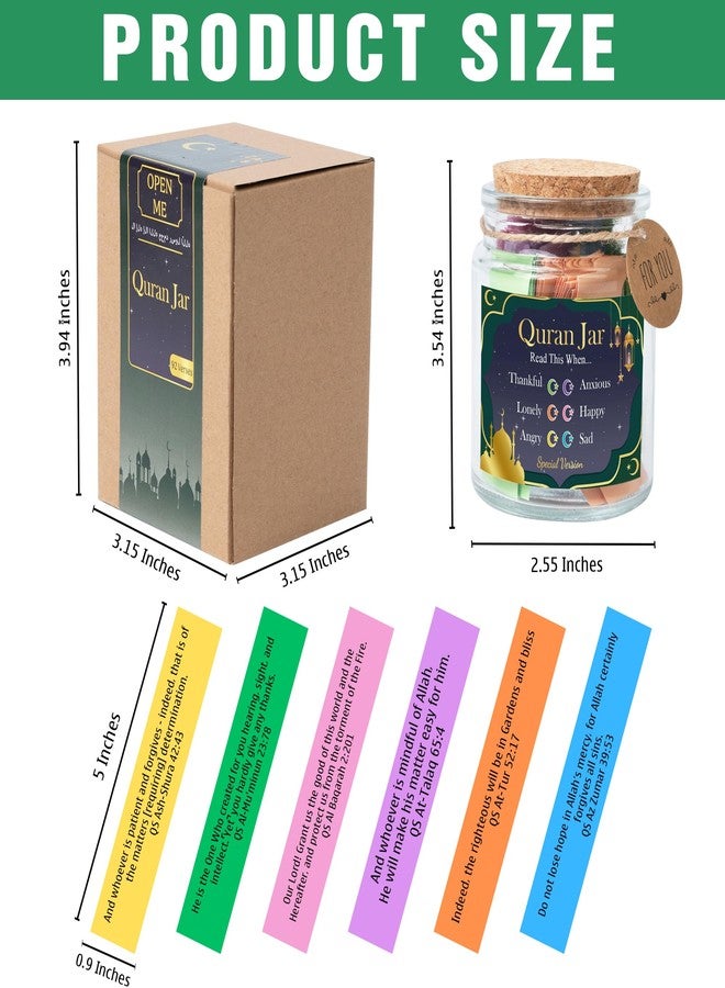 KATINAT 92 Quran Verse Jar - Islamic Decor & Gift Set, Small Quran Verses for Eid, Muslim Gifts for Men & Women, Islam Home Decoration, Spiritual Ramadan Gift - Image 2
