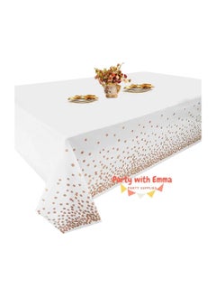 Party with Emma Disposable Party Table Cloths Wedding Bridal Shower Plastic Tablecloths (2 Pieces)  - Image 2
