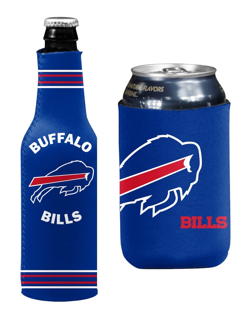 Football Can  Bottle Holder Insulator Beverage Huggie Cooler Buffalo Go Blue Bills