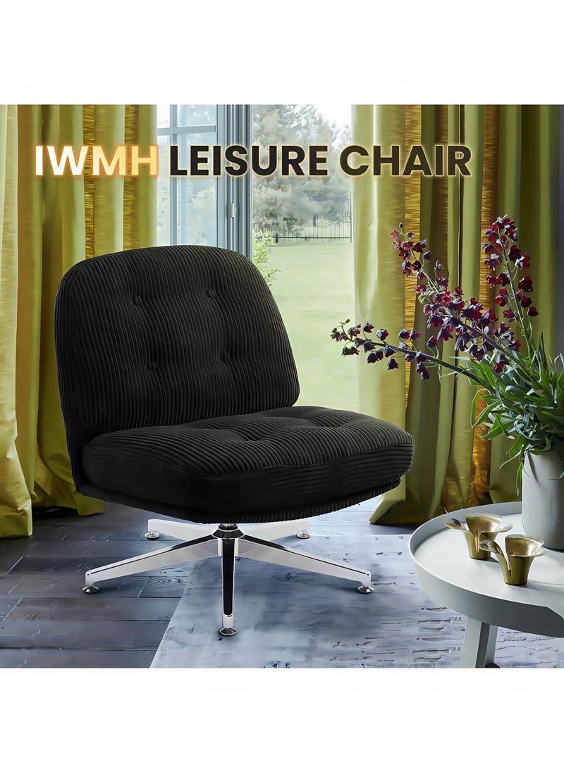 Generic Swivel Accent Chair, Cozy Living Room Chair, Comfy Reading Chair, Criss Cross Chair, Fabric Reading Sofa Chair with Wide Seat, Deep Cushion, 115° Tilt for Living Room, Bedroom  - Image 4
