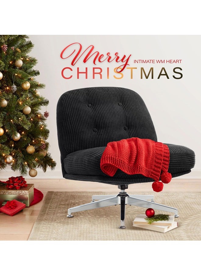 Generic Swivel Accent Chair, Cozy Living Room Chair, Comfy Reading Chair, Criss Cross Chair, Fabric Reading Sofa Chair with Wide Seat, Deep Cushion, 115° Tilt for Living Room, Bedroom  - Image 5