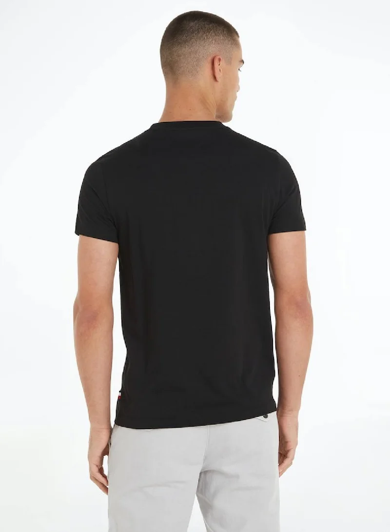 TOMMY HILFIGER Hilfiger Printed Chest Logo Crew Neck T-Shirt