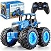 IJIGU Remote Control Tractor Toys Light Up Farm Monster Trucks Toy for Boys 3 4 5 6 7 Year Old 24 Ghz RC Tractor Toys Ideal Christmas Birthday Gifts for Kids - Image 2