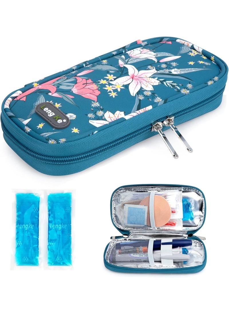YOUSHARES YOUSHARES Insulin Cooler Travel Case TSA Approved Medication Diabetic Supplies Cooler For Travel Refrigerated Medicine Organizer Bag With 2 Ice Pack 