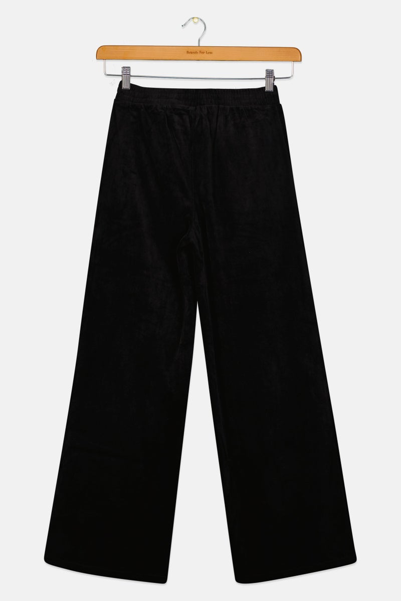 Levi's Kids Girl Velvet Wide Leg Pants, Black - Image 3